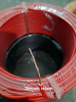 1.5 RM Electric Cable 1 Coil, 100% Fireproof Cable , Colour Red, Black, China Copper 70Y Par Coil - Image 2