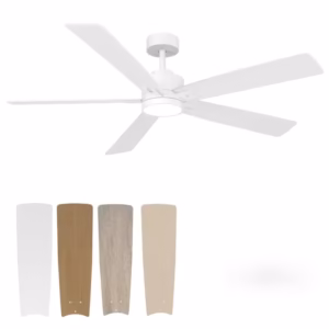 52/60 ceiling fan with LED lights, smart remote control, 5 double-sided blades, suitable for outdoor and RV use